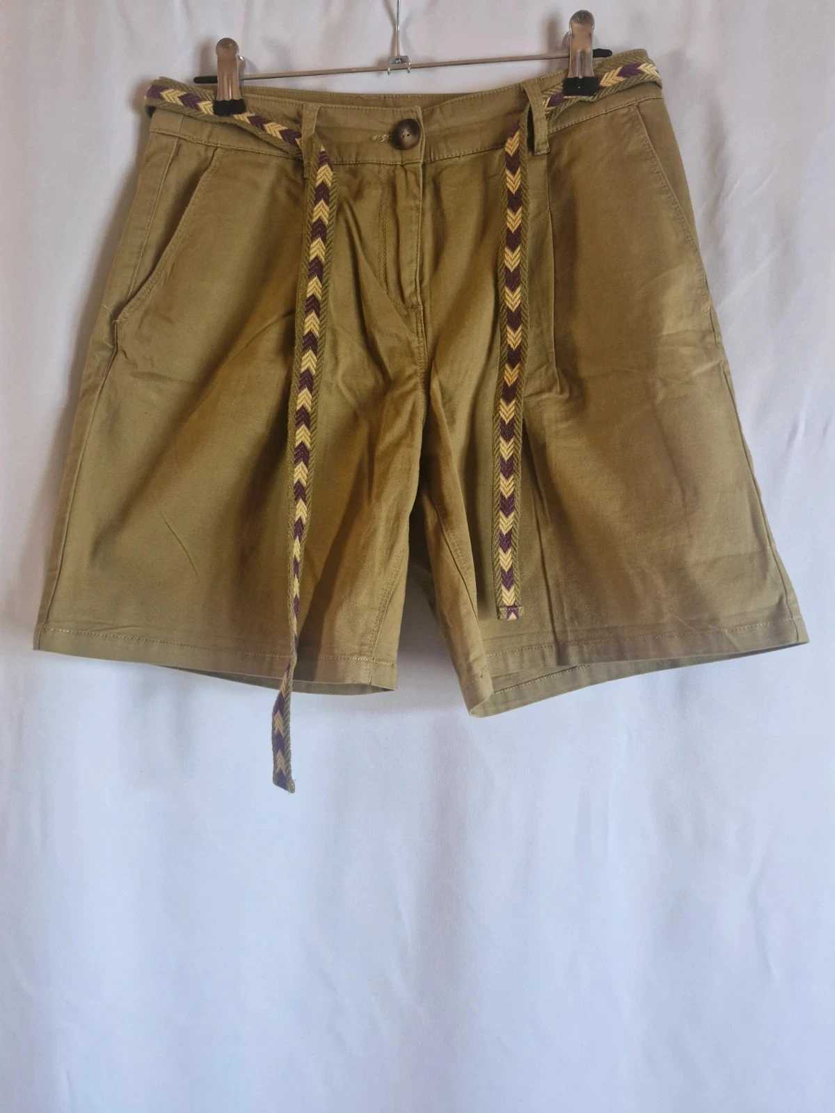 Short Promod kaki avec ceinture tressée – Taille 34